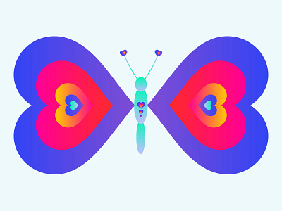 Love Butterfly butterfly color illustration love rainbow