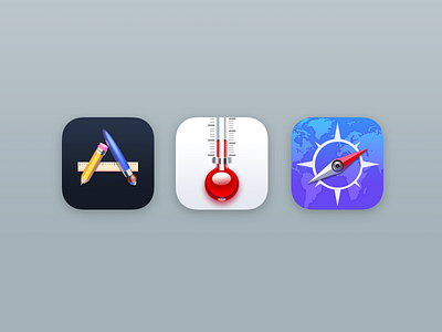 Retro icons appstore icons ios realistic safari weather