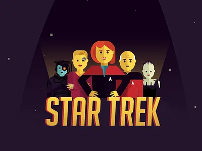 Girl Power borg character female girl gun illustration minimal phaser space star transporter trek