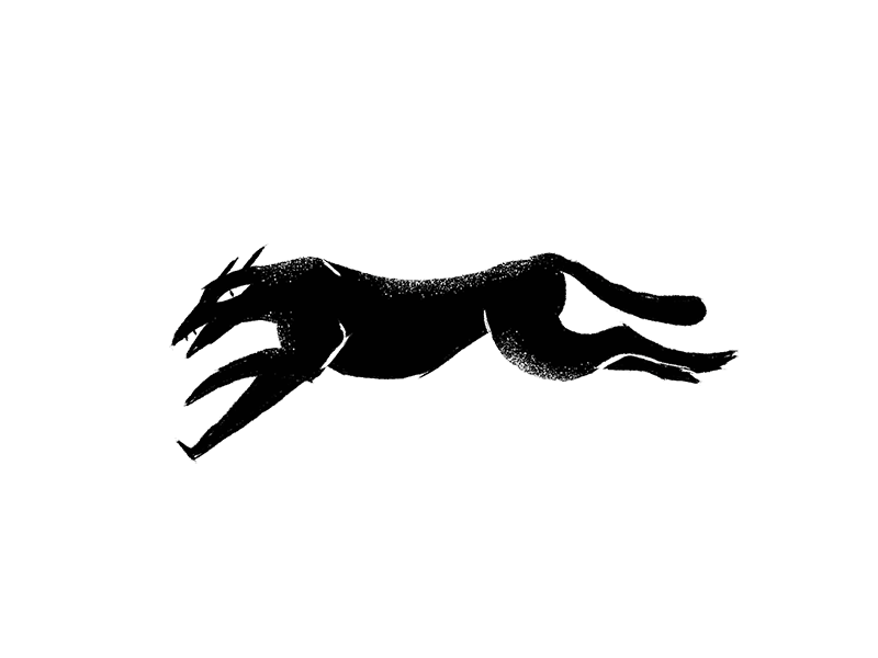 Escape I and animal animated black gif run white