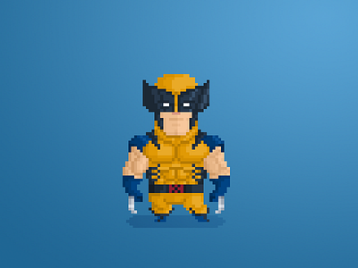 Pixel Little Guys & Gals 71: Wolverine 8bit art cartoon comics design fan art geek minimalist pixel vector wolverine x men