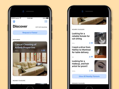 Brownie Social - Mobile App Design, InVision (Prototype) app ios iphone mobile mobile product mobile product design prototype visual design wireframe