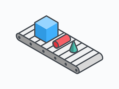 Conveyor Belt illustration isometric primitives