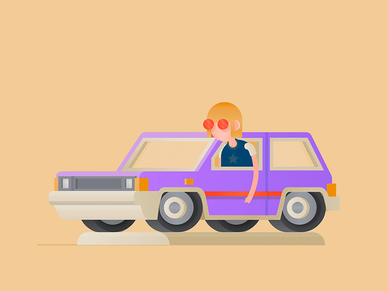 Wave Car automobile car character gif glasses illustration wave