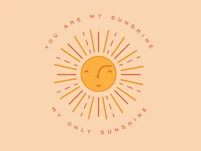 Sunshine illustrator kid line orange shine songs sun vector