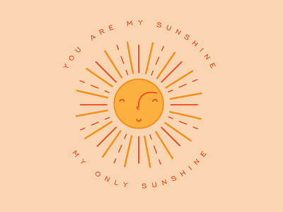 Sunshine illustrator kid line orange shine songs sun vector