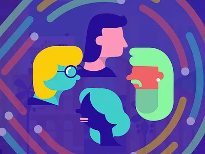 Technology connecting citizens bright faces people