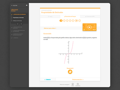 Study screen material design. menu thumb ui ux visual desgin