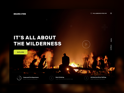 Beard+Fire browser clean hero landing simple slider ui ux video web webpage website