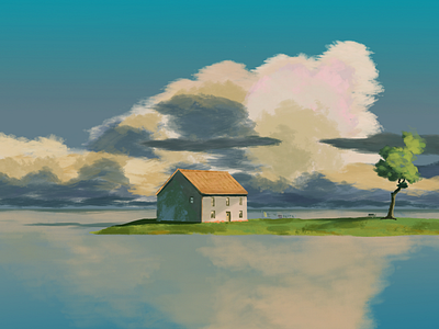 Spirited Away's scenary chihiro digital painting gouache landscape spirited away watercolor