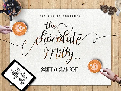 Chocolate Milky - Script And Slab Font calligraphy chocolate milky font fonts lettering modern calligraphy script script font slab slab font swashes typography