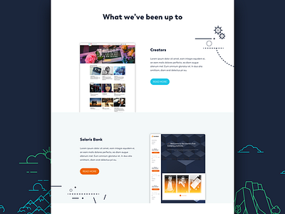 Our Work blue flat green line vector our work portfolio projects software ui interface web ui website
