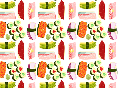 Sushi Pattern adobe illustrator illustration pattern design sushi vector art