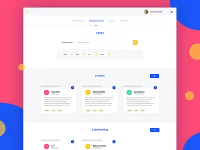 Personal development - edit your profile edit forms profile tags ui ux