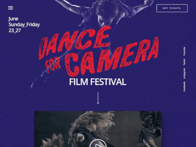 Dance for Camera dance design malek radek ui ux website