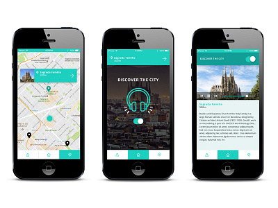 Wanderful Touristic guide app app audio geoloc map touristic ui ux