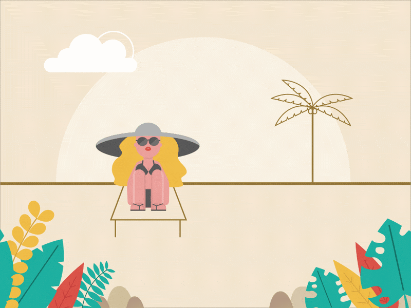 Get out of my sun! character gif holiday summer sun sunbathing tropical vacation