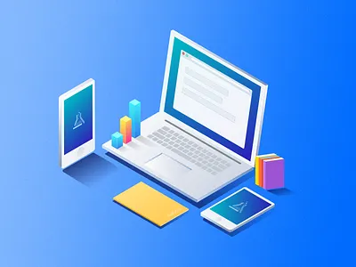 2.5d Illustrations 2.5d book illustrations ipad iphone macbook