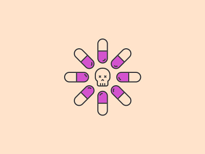 Day 82 - Pill challenge daily dead drugs high pattern pill skeleton skull vector