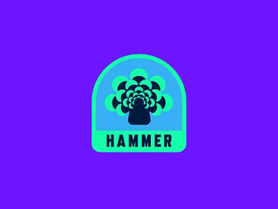 Hammer Coral aquarium badge coral hammer neon ocean patch reef underwater