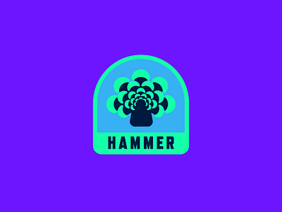 Hammer Coral aquarium badge coral hammer neon ocean patch reef underwater