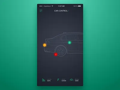 Car Control Preview #2 apple car carinfo interfacedesign ios iphone minimal mobile smartcar ui uiux ux