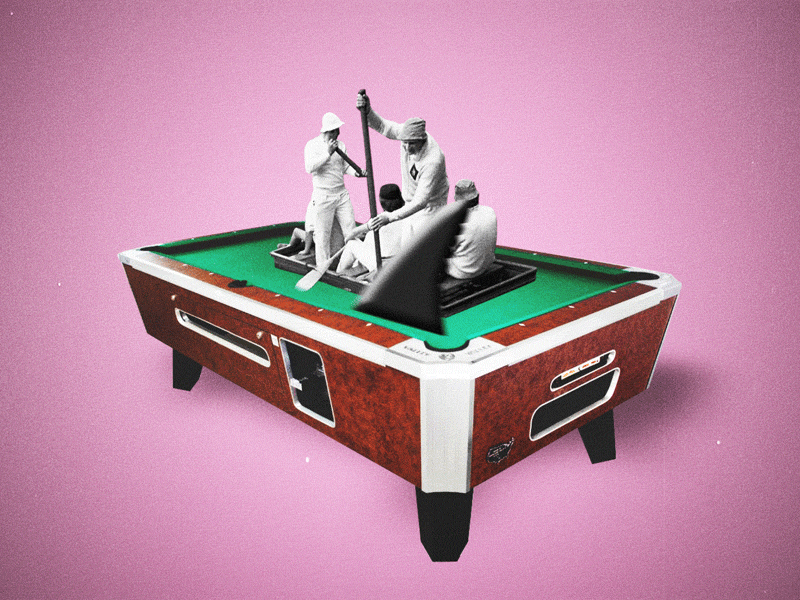 POOL_SHARK.gif animation collage design gif motion pool shark retro surreal