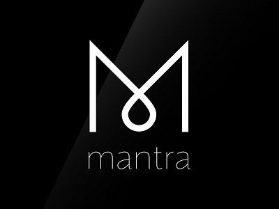 Mantra Logo Mockup black identity logo m modern monogram sans thin