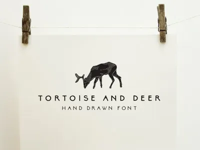 Tortoise and Deer Font font graphic design woodland