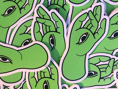 Mudra Stickers buddha design eye green hand mudra sticker strange tara witchy yoga yogi