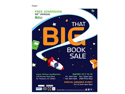 Book Sale Poster advertisement color design layout