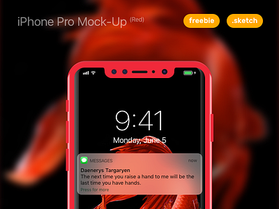 Daily Ui Challenge #14 (Red) download freebie ios iphone iphone pro iphone x mock mockup red sketch sketchapp