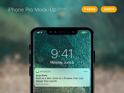 Daily UI Challenge #14 (Black) black download freebie ios iphone iphone pro iphone x mock mockup sketch sketchapp