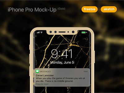 Daily Ui Challenge #14 (Gold) download freebie gold ios iphone iphone pro iphone x mock mockup sketch sketchapp