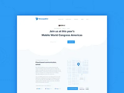 MWC Landing Page communication congress francisco landing messagebird mobile page san sms web world