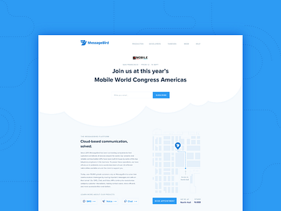 MWC Landing Page communication congress francisco landing messagebird mobile page san sms web world