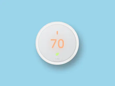 Nest Thermostat E Sketch Render blue design download flat free nest new render shadow sketch thermostat white