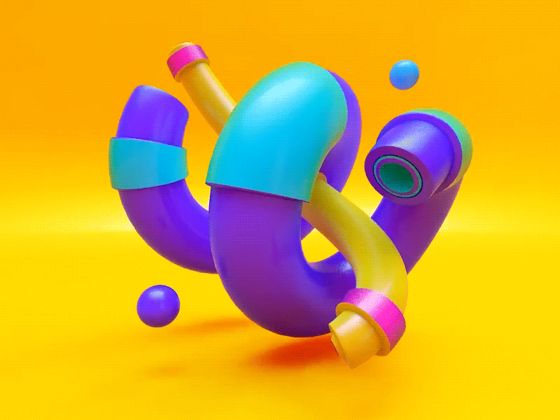 Noodle Fun! 3d animation c4d cinema 4d eyedesyn gif noodle