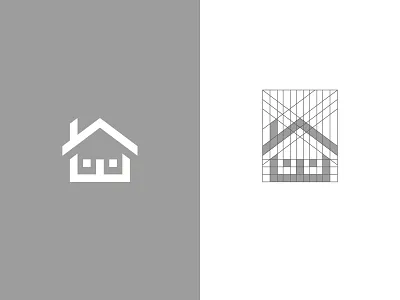 House branding design graphic grid home house idea logo minimal realestate simple