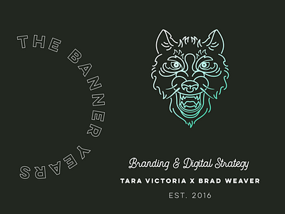 The Banner Years badge branding icon iconography line illustration logo typography wolf wolf icon