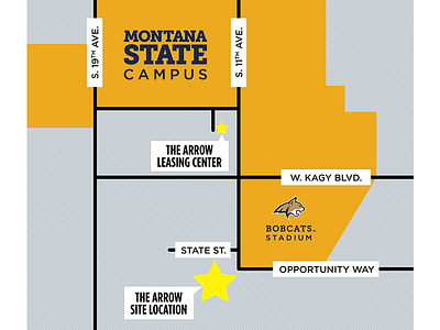 The Arrow Location Map design graphic design map map design student housing vector