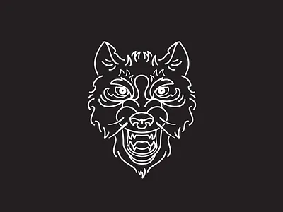 The Banner Years - Wolf head badge branding icon iconography line illustration logo typography wolf wolf icon