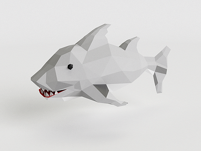 Shark 3d animal c4d character creature low poly shark vr
