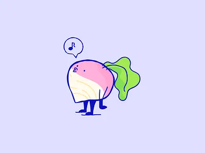 Rad character illustration radish