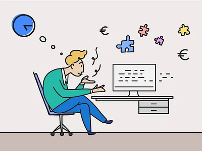 Developers Prefernces code developer fun illustration programming time vacation mode work desk