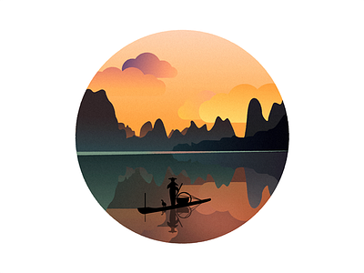 Guilin Scenery illustration