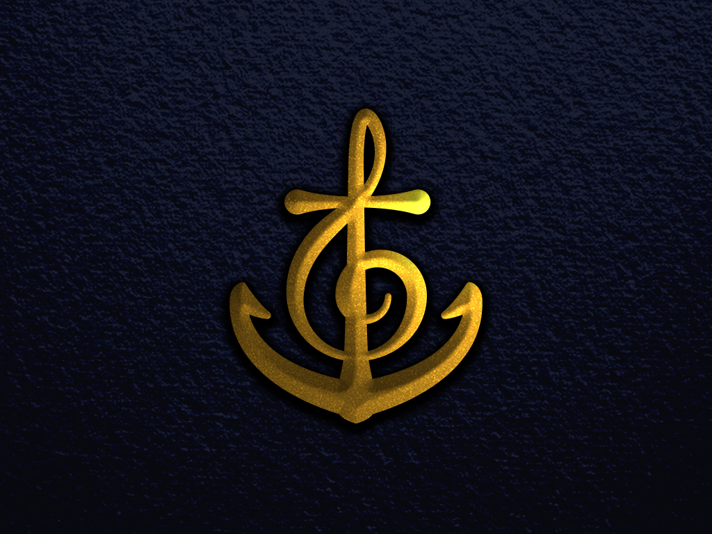 Anchor + Treble Clef anchor festival icon logo music nautical treble clef
