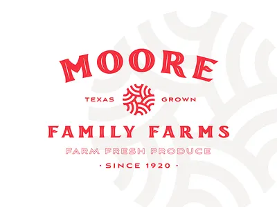 Moore Family Farms brand clean design family farms identity logo produce red texas