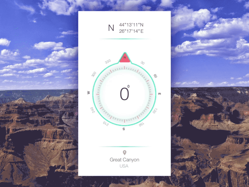 Compass - App app compass gif ios map mobile phone principle ui ux