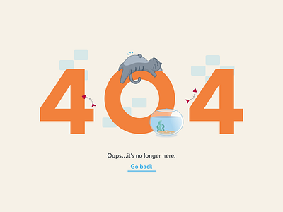 Daily UI #008 - 404 Page 404 404 page cat dailyui error fish bowl illustration